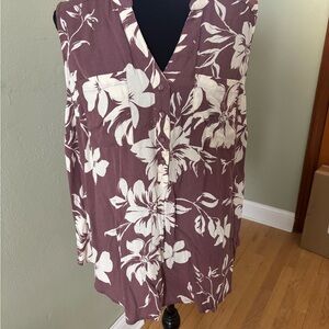 Torrid Purple and White Sleeveless Boxy Blouse